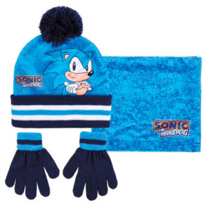 Conjunto gorro guantes braga cuello Sonic The Hedgehog