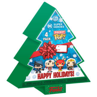 Arbol con 4 figuras Pocket POP DC Comics Happy Holidays