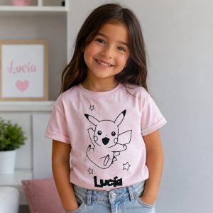 Camiseta Pikachu con nombre